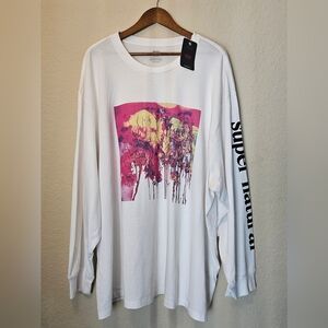 NWT Levis Relaxed Fit T-Shirt Mens 4X White Orange Abstract Graphic